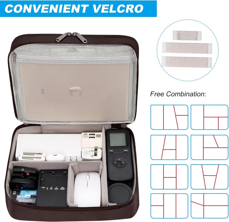 CILLA Electronic Organizer Travel Case, Travel Cord Organizer Case Portable Waterproof Cable Organizer Bag for Charger, Cord, USB, Power Bank, Earphone - Image 5